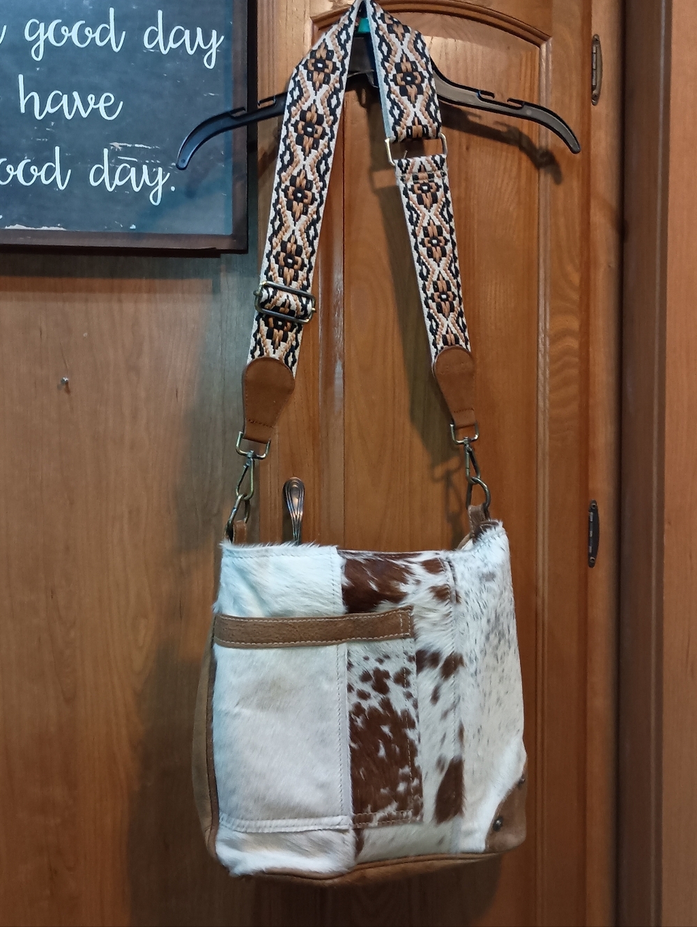 Myra Large Calf Hair Adjustable Bag